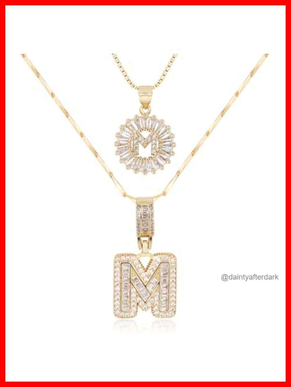 14k Gold Plated Bling Custom Name Zirconia Letter Necklace Dainty Trendy Pendant